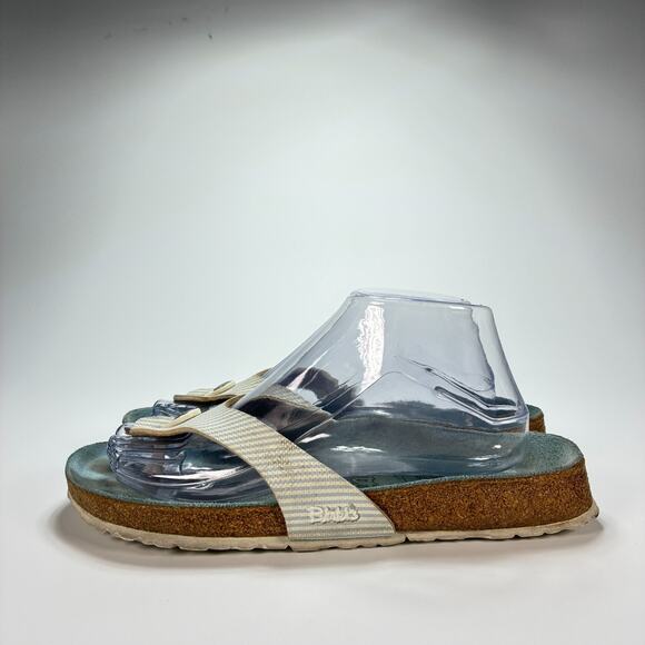 Birki's by Birkenstock Blue White Striped Thong Flip Flop Sandals Women's Size 8 - Picture 2 of 10